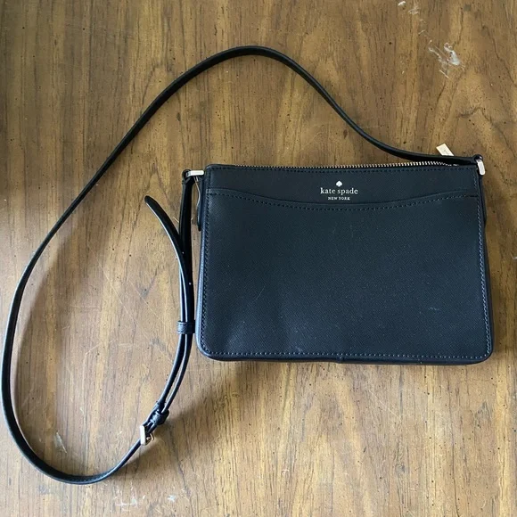 NWOT Kate Spade Rory Crossbody Black Saffiano Leather - Picture 1 of 9